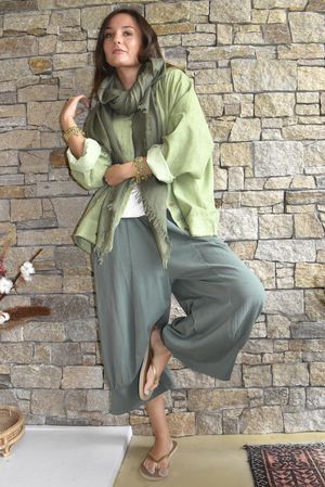 Hippie Shake Linen Blend Shirt Jacket Washed Lawn